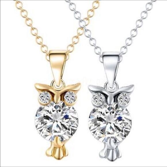 Gold Plated AAAA CZ Owl Necklace - Picture 4 of 4